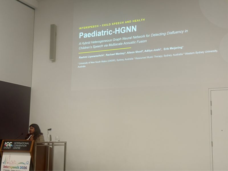 Rashini at Interspeech 2026, Sydney.
