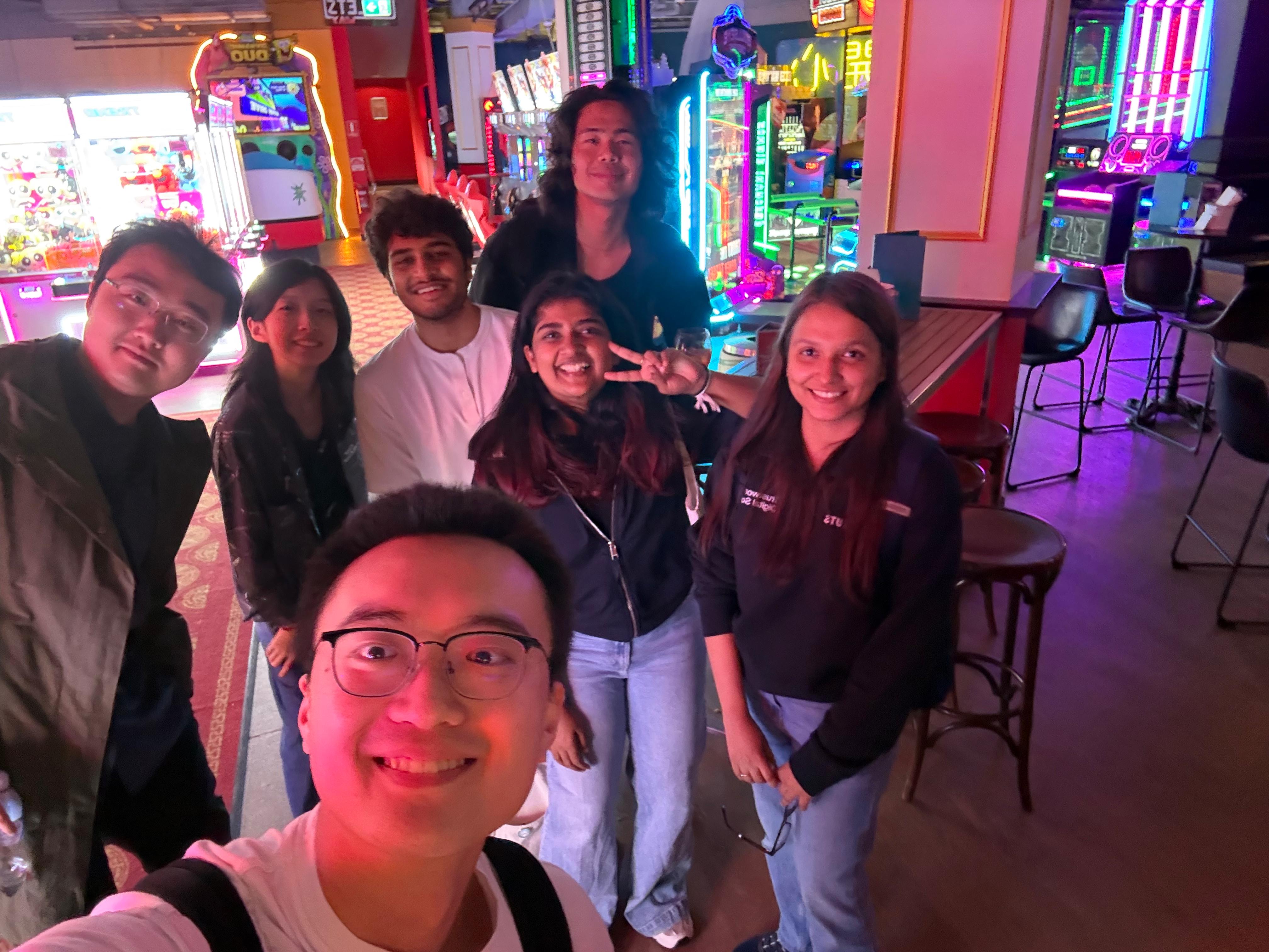 The group at the arcade.